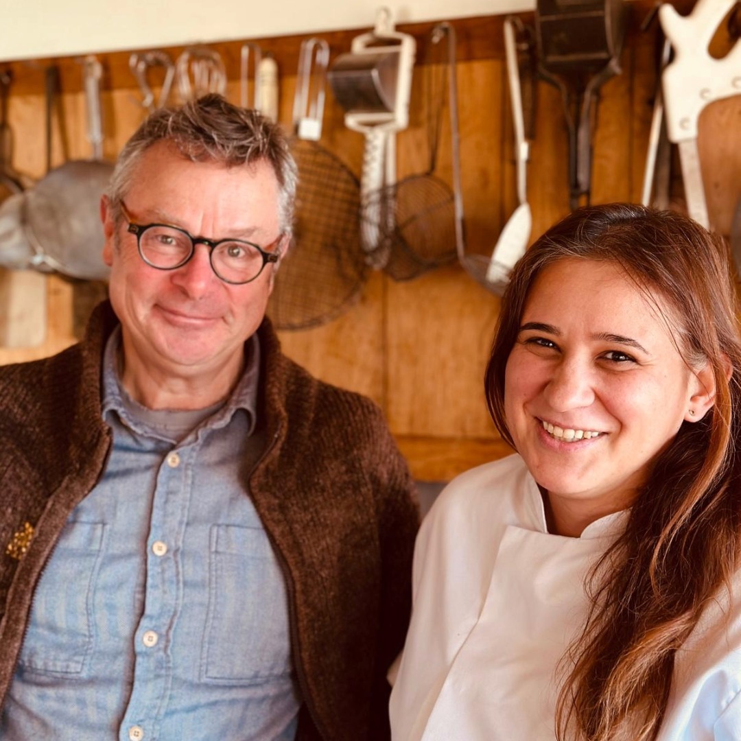 Hugh Fearnley Whittingstall and Emese Patko Head Chef River Cottage